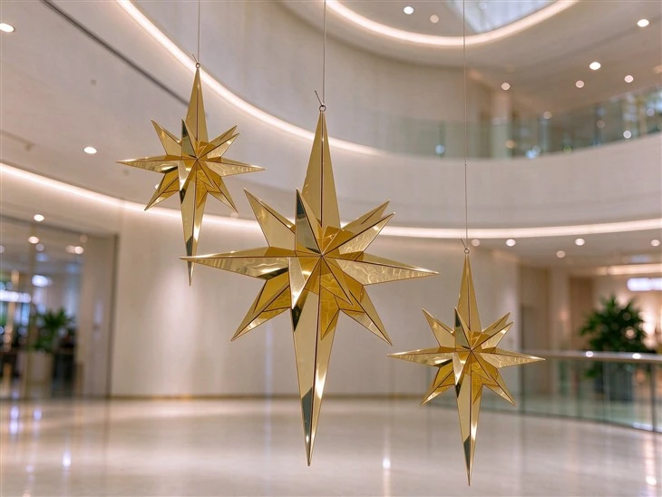 Acrylic Star Ceiling Decorations For Christmas
